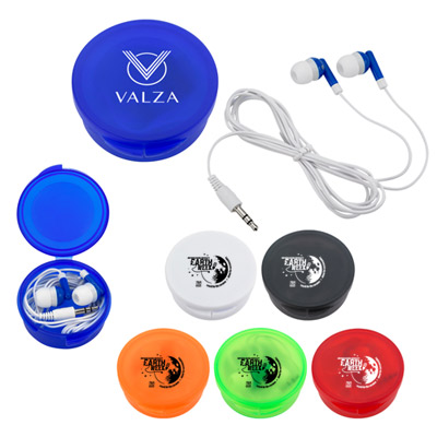Ear Buds in Round Plastic Case
