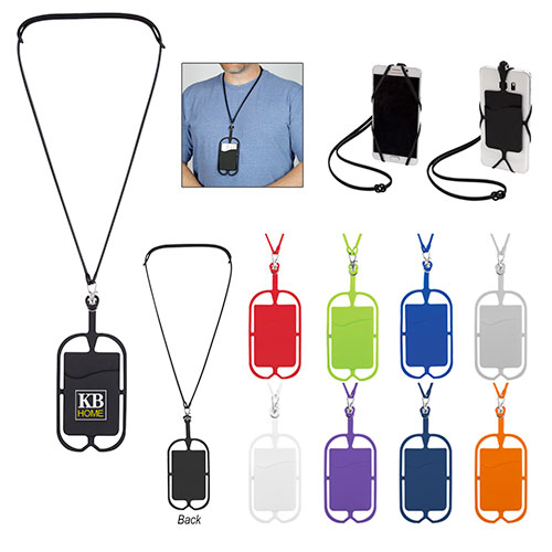 Silicone Lanyard with Phone Holder