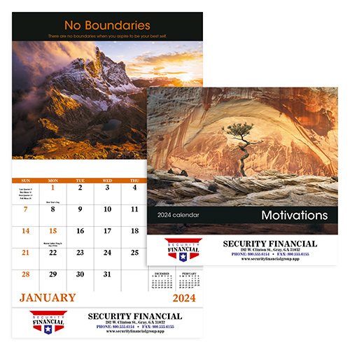 Motivations Stapled Calendar