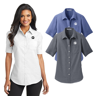 Port Authority® Ladies Short Sleeve SuperPro™ Oxford Shirt