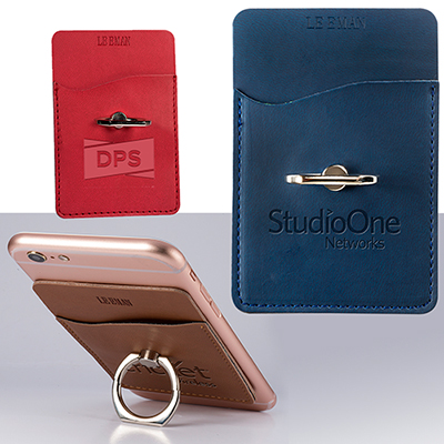 Tuscany™ Card Holder With Metal Ring Phone Stand