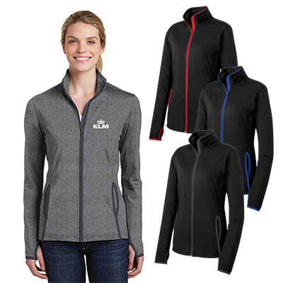 Sport-Tek® Ladies Sport-Wick® Stretch Contrast Full-Zip Jacket