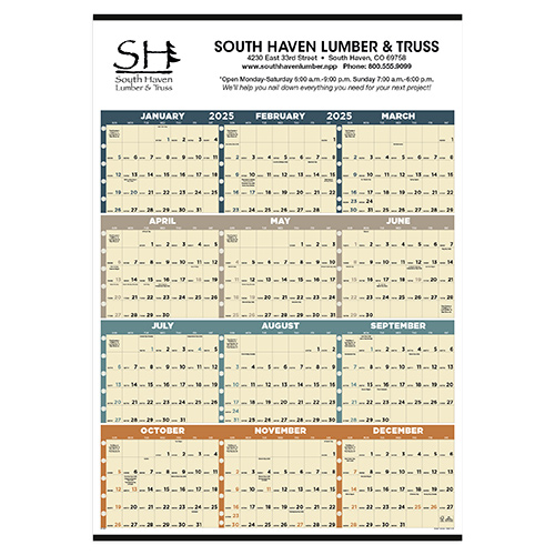 Time Management Span-A-Year (Non-Laminated) Calendar