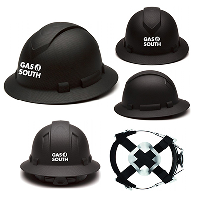 matte black full brim hard hat