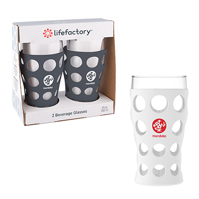 20 oz. lifefactory® Beverage Glass with Silicone Sleeve 2 Pack