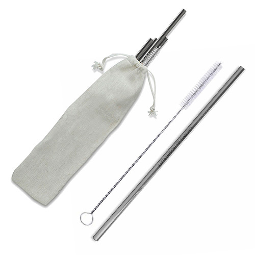 Silver Stainless Steel Straw