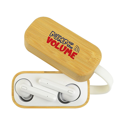 Truly Wireless Earbuds with Bamboo Charging Case