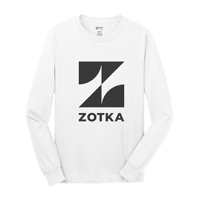 Port & Company® Youth Long Sleeve Core Cotton Tee (White)