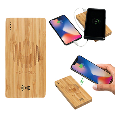 FSC® 100% Bamboo 5000 mAh Wireless Power Bank