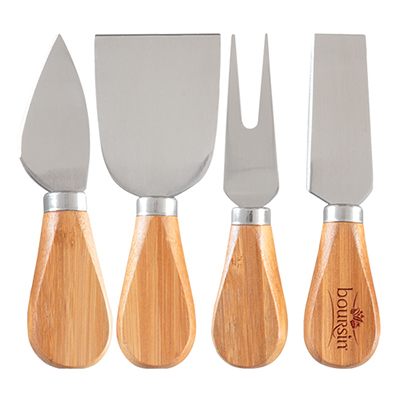 4- Piece Bamboo Cheese Tool Set